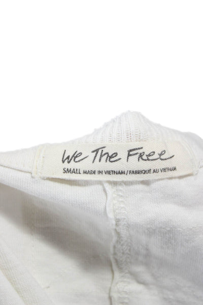 We The Free Womens White Sleeveless Cotton Crew Neck T-Shirt Size S