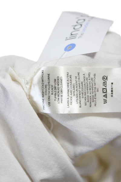 We The Free Womens White Sleeveless Cotton Crew Neck T-Shirt Size S