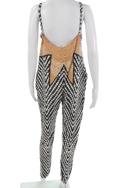 Mara Hoffman Womens Multicolor Geometric V-Neck Sleeveless Jumpsuit Size M