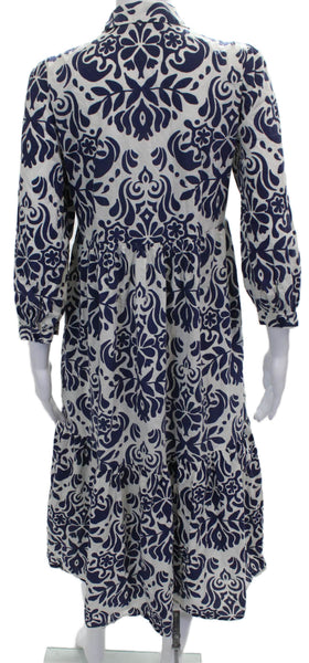 Zara Womens Shirt Dress White Floral Long Sleeve Button Size XS