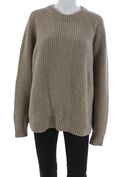 Yellow Label Co. Womens Pullover Sweater Beige Wool Blend Size M