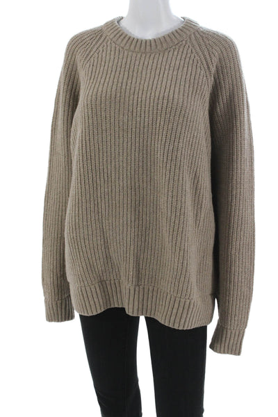 Yellow Label Co. Womens Pullover Sweater Beige Wool Blend Size M