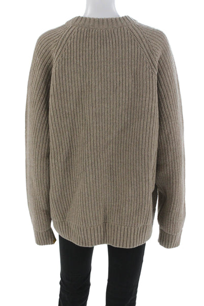 Yellow Label Co. Womens Pullover Sweater Beige Wool Blend Size M