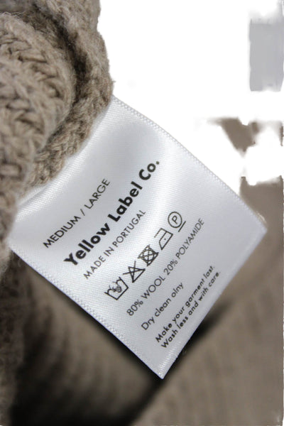 Yellow Label Co. Womens Pullover Sweater Beige Wool Blend Size M