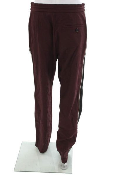 Loewe Mens Red Wool Track Pants Drawstring Size 48