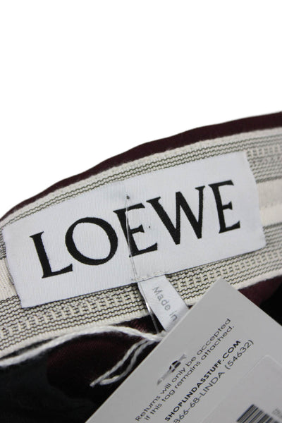 Loewe Mens Red Wool Track Pants Drawstring Size 48