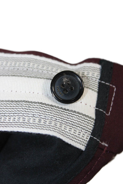 Loewe Mens Red Wool Track Pants Drawstring Size 48