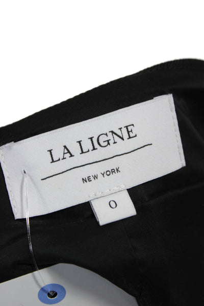 La Ligne Women Black A-Line Skirt Polyester Button Short Size 0