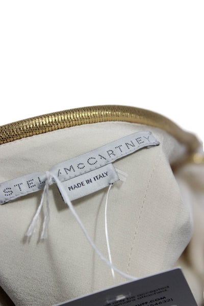 Stella McCartney Women Mini Dress Ivory One Shoulder Long Sleeve Zip Size 44