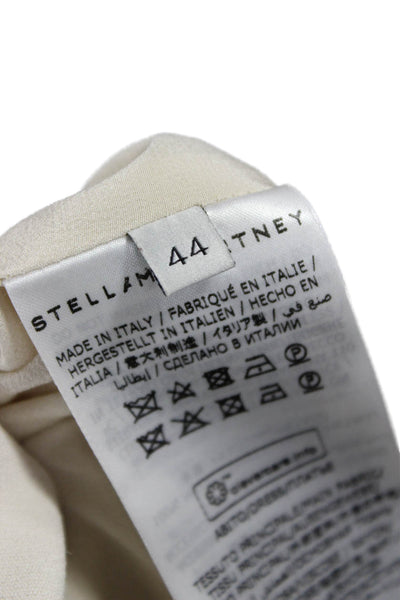 Stella McCartney Women Mini Dress Ivory One Shoulder Long Sleeve Zip Size 44