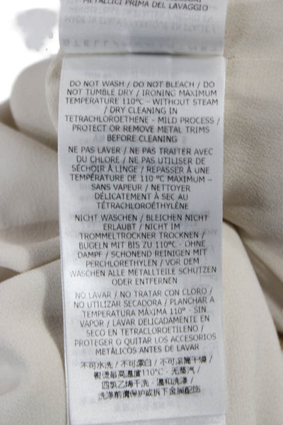 Stella McCartney Women Mini Dress Ivory One Shoulder Long Sleeve Zip Size 44