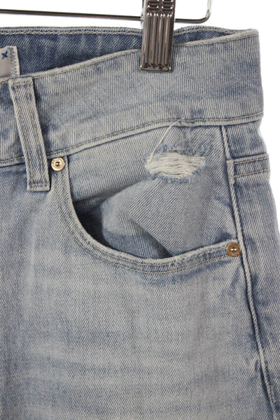 Paige Women Wide-Leg Jeans Blue Cotton Inseam 30 Size 27