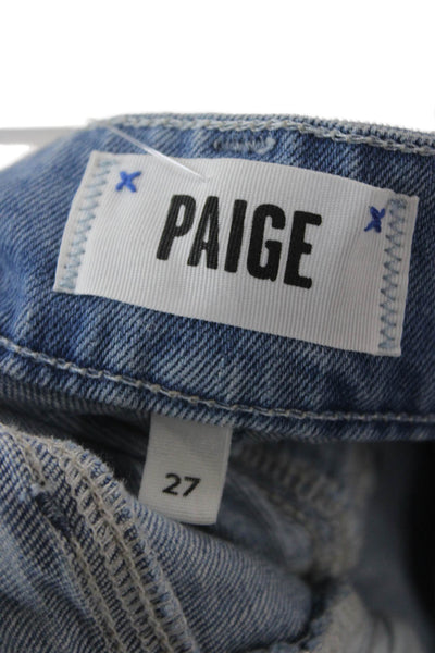 Paige Women Wide-Leg Jeans Blue Cotton Inseam 30 Size 27