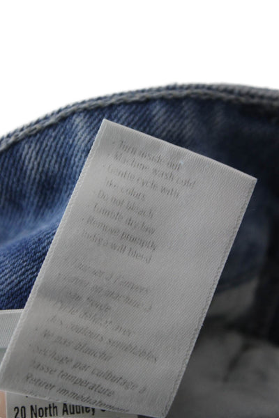 Paige Women Wide-Leg Jeans Blue Cotton Inseam 30 Size 27