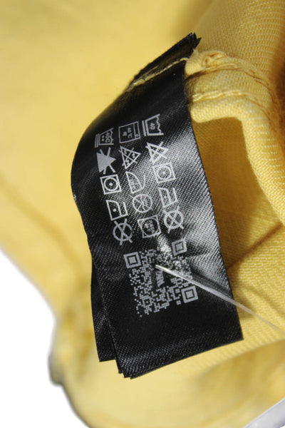 Zara Womens Cotton Collared Button-Up Long Sleeve Yellow Top Size S