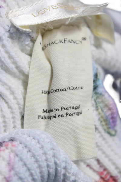 Love Shack Fancy Womens White Animal Print Cotton Drawstring Sweatpants Size S