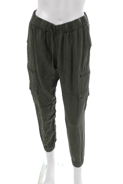 Banana Republic Women Cargo Pants Green Lyocell Drawstring Size XS