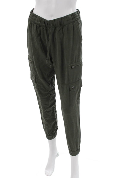 Banana Republic Women Cargo Pants Green Lyocell Drawstring Size XS