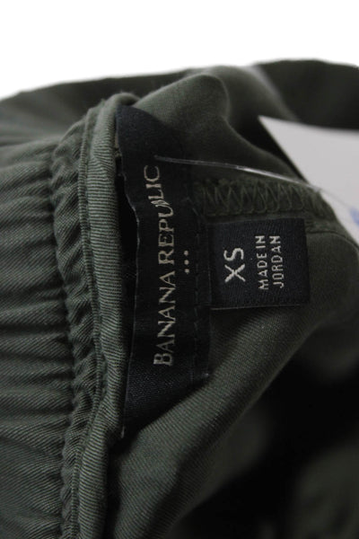 Banana Republic Women Cargo Pants Green Lyocell Drawstring Size XS