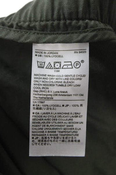 Banana Republic Women Cargo Pants Green Lyocell Drawstring Size XS