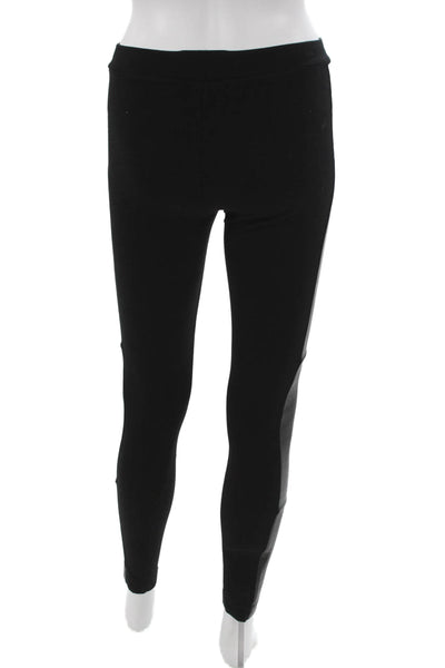 Alice + Olivia Women Ankle Leather Leggings Black Size 2