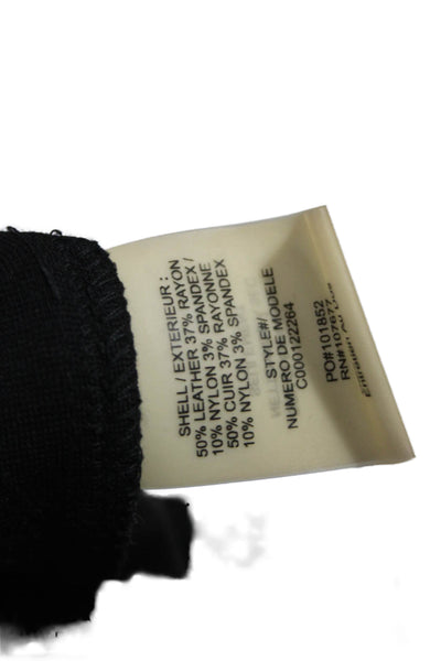 Alice + Olivia Women Ankle Leather Leggings Black Size 2
