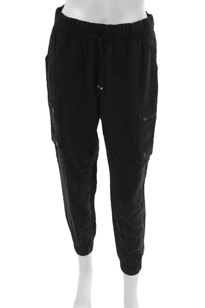 Banana Republic Women Cargo Pants Black Lyocell Drawstring Size XS