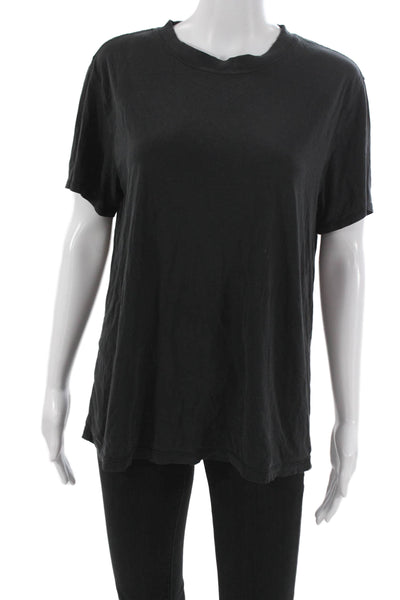 Lululemon Women Basic Cotton Blend T Shirt Black Crew Short Sleeve Size XS