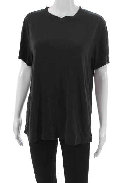 Lululemon Women Basic Cotton Blend T Shirt Black Crew Short Sleeve Size XS