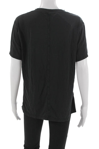 Lululemon Women Basic Cotton Blend T Shirt Black Crew Short Sleeve Size XS