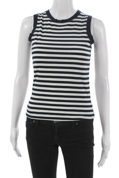 Derek Lam 10 Crosby Womens Striped Blue Sleeveless Tank Size XS
