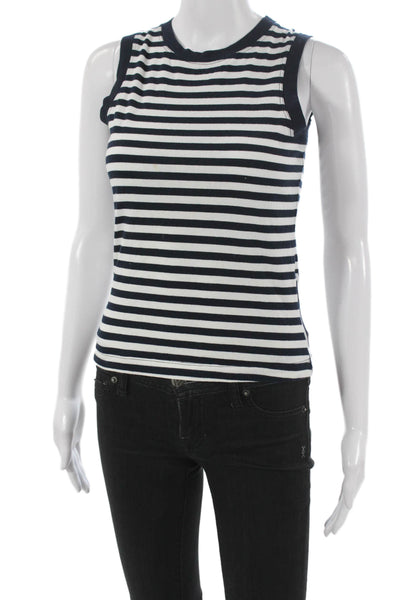 Derek Lam 10 Crosby Womens Striped Blue Sleeveless Tank Size XS