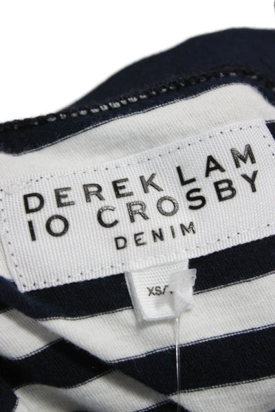 Derek Lam 10 Crosby Womens Striped Blue Sleeveless Tank Size XS