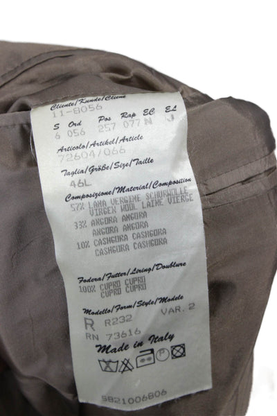 Hugo Boss Mens Beige Virgin Wool Check Jacket Size 46