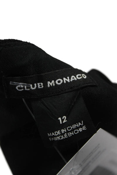 Club Monaco Womens Black Sleeveless Jumpsuit Round Neck Zip Acetate Size 12