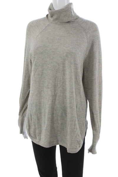 Autumn Cashmere Women Pullover Sweater Gray Turtleneck Long Sleeve Size S