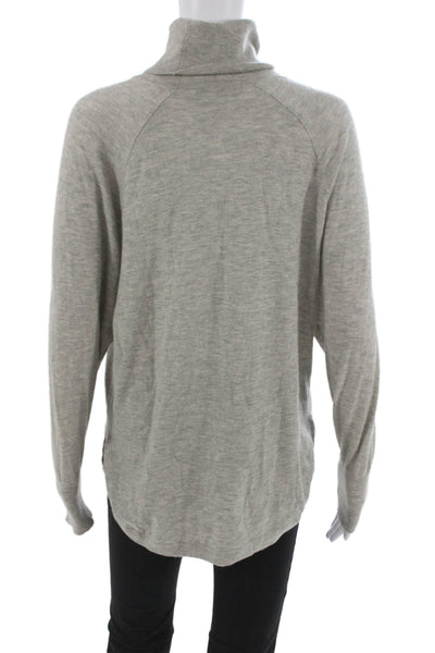 Autumn Cashmere Women Pullover Sweater Gray Turtleneck Long Sleeve Size S