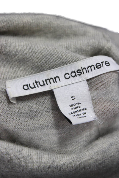 Autumn Cashmere Women Pullover Sweater Gray Turtleneck Long Sleeve Size S