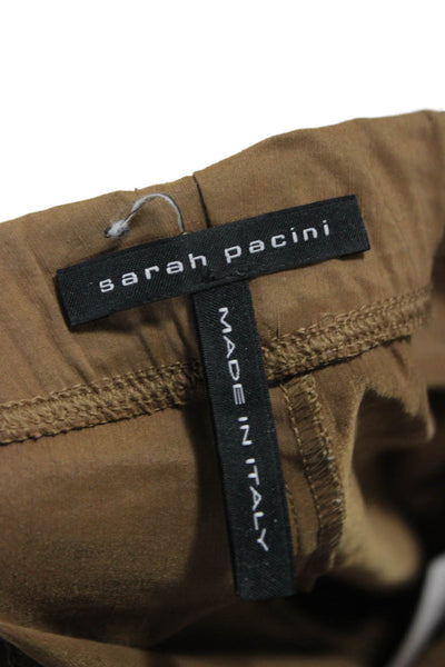 Sarah Pacini Women Brown Linen Jeggings Pull-On 31in Inseam Size 0