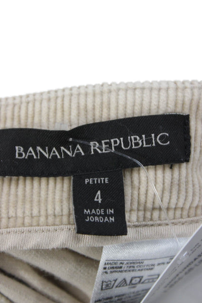 Banana Republic Women Beige Cotton Jogger Pants Petite Size 4