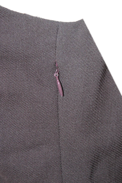 J Crew Women Sheath Dress Dark Purple Wool Short Sleeve Scoop Neck Size 0