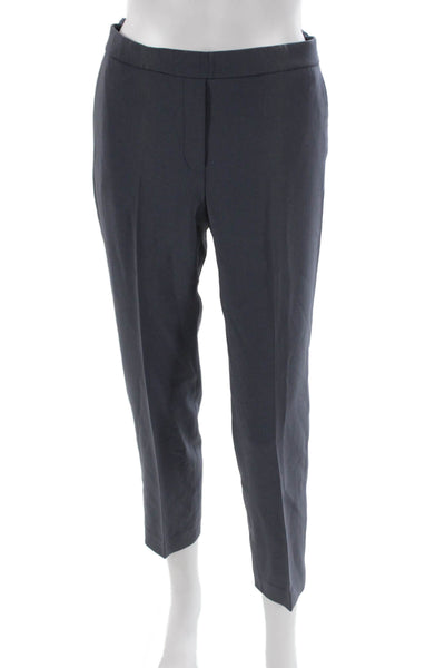 Theory Women Ankle Pants Blue Triacetate Hook & Eye 26in Inseam Size 2