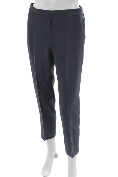 Theory Women Ankle Pants Blue Triacetate Hook & Eye 26in Inseam Size 2