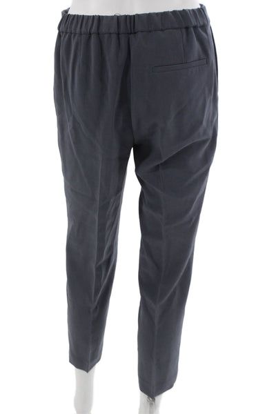 Theory Women Ankle Pants Blue Triacetate Hook & Eye 26in Inseam Size 2