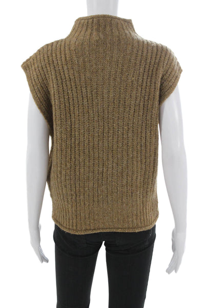 Madewell Womens Brown Acrylic Mock Neck Sleeveless Sweater Vest Size S