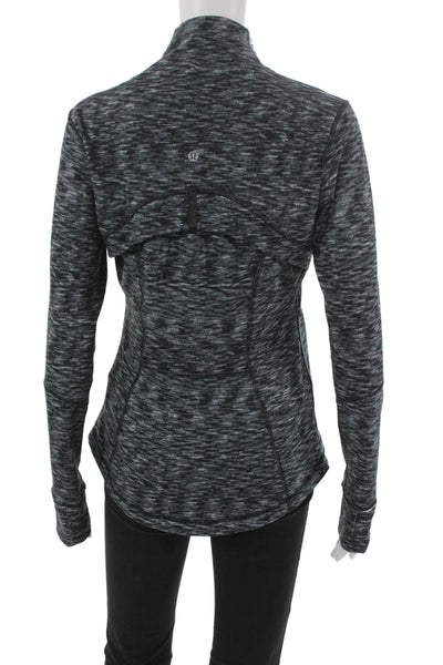 Lululemon Womens Gray Flecked Track Jacket Zip Polyester Size 8