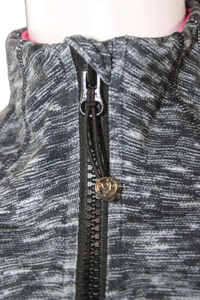 Lululemon Womens Gray Flecked Track Jacket Zip Polyester Size 8