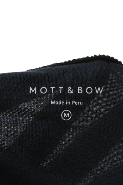Mott and Bow Women Black V Neck Basic T-Shirt Short Sleeve Pima Cotton Size M