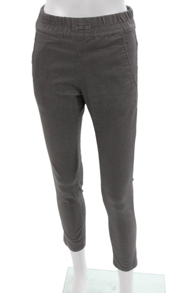 Flog Women Ankle Pants Gray Cotton Check Pull On Size 24
