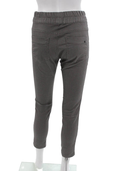 Flog Women Ankle Pants Gray Cotton Check Pull On Size 24